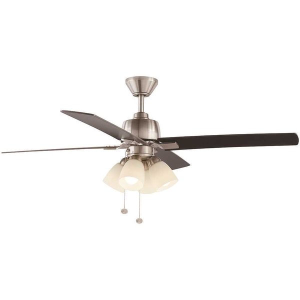 Hampton Bay Malone 54 in. LED Brushed Nickel Ceiling Fan with Light 37254